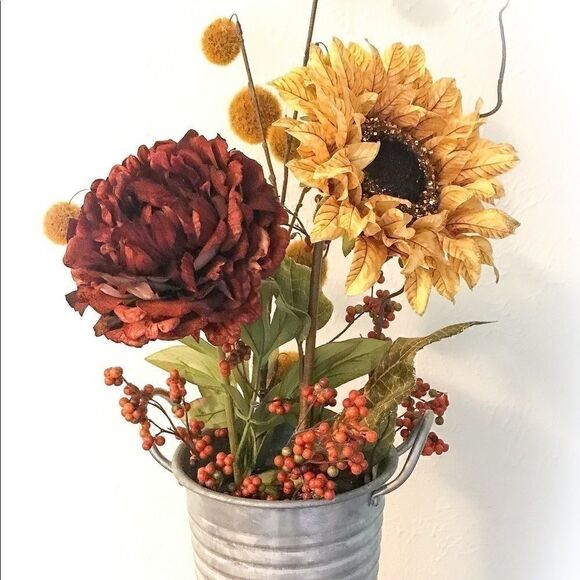 Sunflower galvanized floral arrangements  - Picture 1 of 3